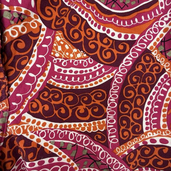 Manhattan Chino Shorts Women's 12 Paisley Stretch 36 x 4 Mid Rise‎ Pink Orange - Picture 3 of 8